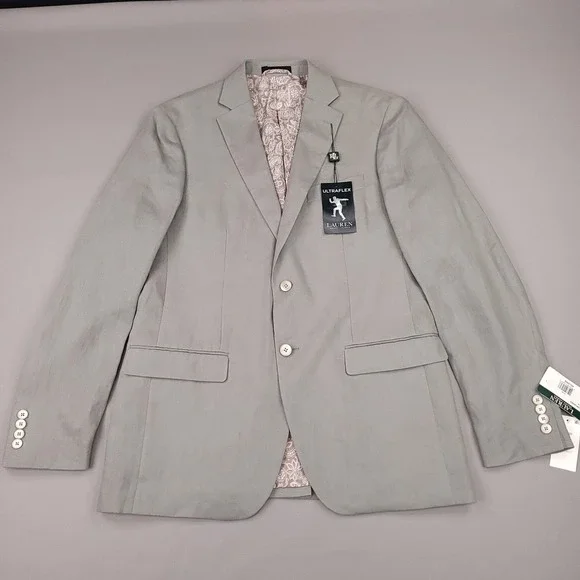 Lauren Ralph Lauren Blazer Mens 40L Ultraflex Linen Lassiter New Jacket - Picture 9 of 16